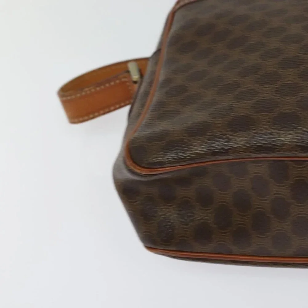 Authentic CELINE Macadam Canvas Shoulder Bag PVC Leather Brown Gold - Picture 16 of 16